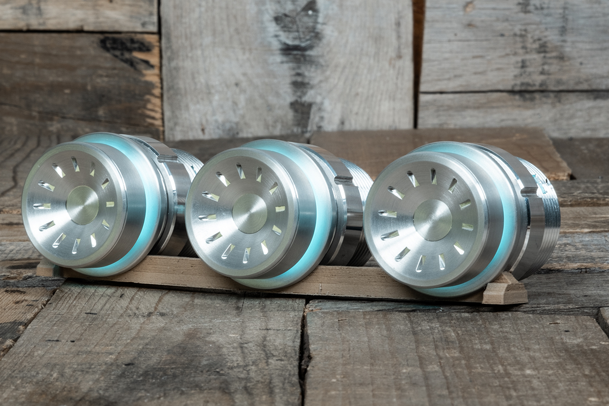 RM-16-7049S-C-L QUANTUM PODS CYAN LED SATIN LEFT
