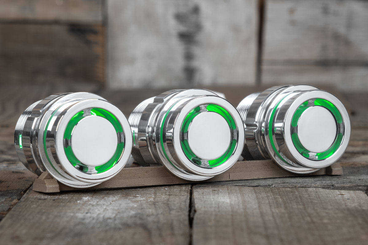 RM-16-7067P-G-R PODS SMOOTH REACTOR GREEN LED POLISHED RIGHT